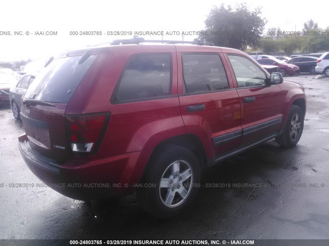 1J4HS48N45C561662 - 2005 JEEP GRAND CHEROKEE LAREDO/COLUMBIA/FREEDOM 红色 照片 4