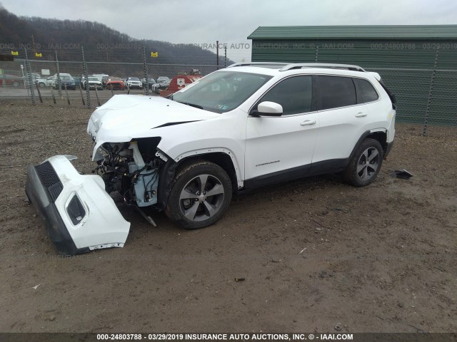 1C4PJMDX0KD189576 - 2019 JEEP CHEROKEE LIMITED WHITE photo 2