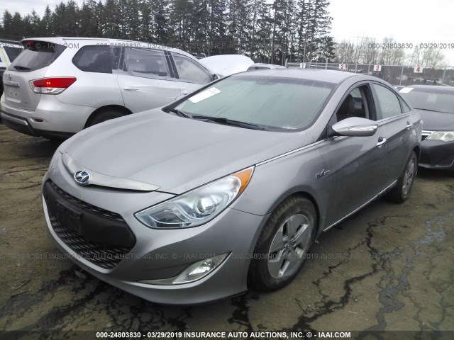 KMHEC4A46CA045685 - 2012 HYUNDAI SONATA HYBRID SILVER photo 2