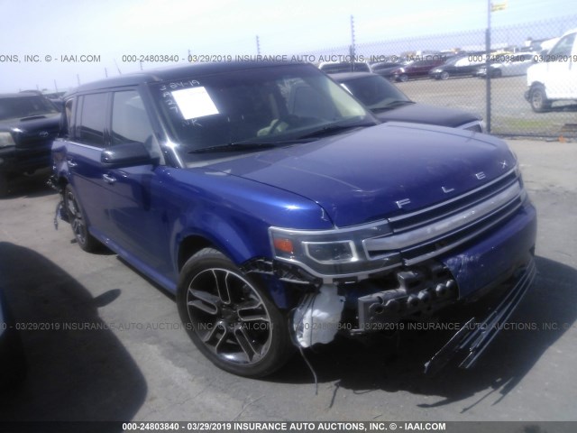 2FMHK6DT8DBD07114 - 2013 FORD FLEX LIMITED BLUE photo 1