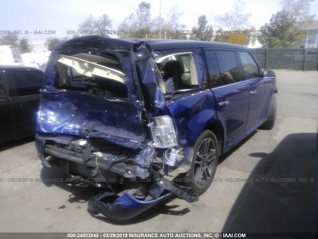 2FMHK6DT8DBD07114 - 2013 FORD FLEX LIMITED BLUE photo 4