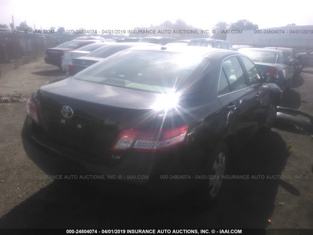 4T1BF3EK7BU168535 - 2011 TOYOTA CAMRY SE/LE/XLE BLACK photo 4