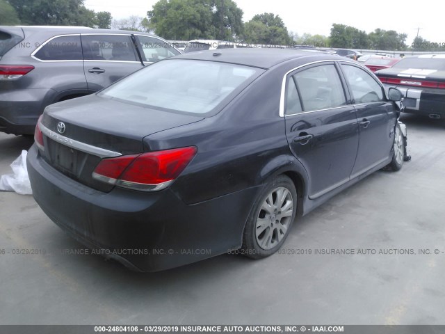 4T1BK3DBXCU443992 - 2012 TOYOTA AVALON LIMITED BLACK photo 4