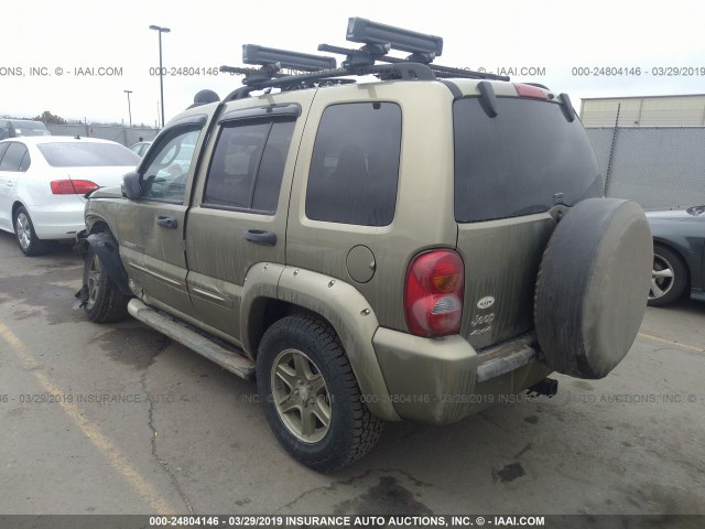 1J4GL38K82W309285 - 2002 JEEP LIBERTY RENEGADE GREEN photo 3