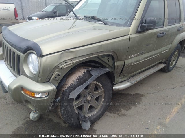 1J4GL38K82W309285 - 2002 JEEP LIBERTY RENEGADE GREEN photo 6