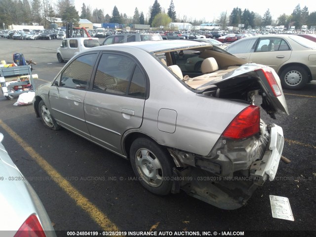 JHMES96685S015405 - 2005 HONDA CIVIC HYBRID SILVER photo 3