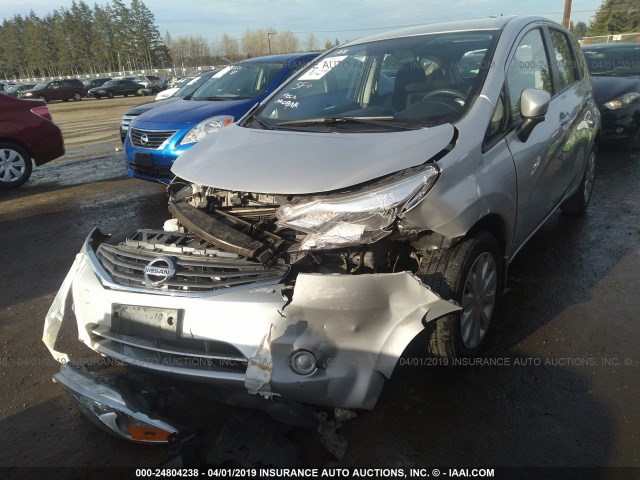 3N1CE2CP6FL426521 - 2015 NISSAN VERSA NOTE S/S PLUS/SV/SL/SR SILVER photo 2