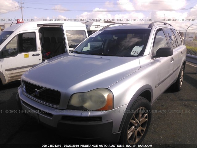 YV1CZ91H041057403 - 2004 VOLVO XC90 T6 SILVER photo 2