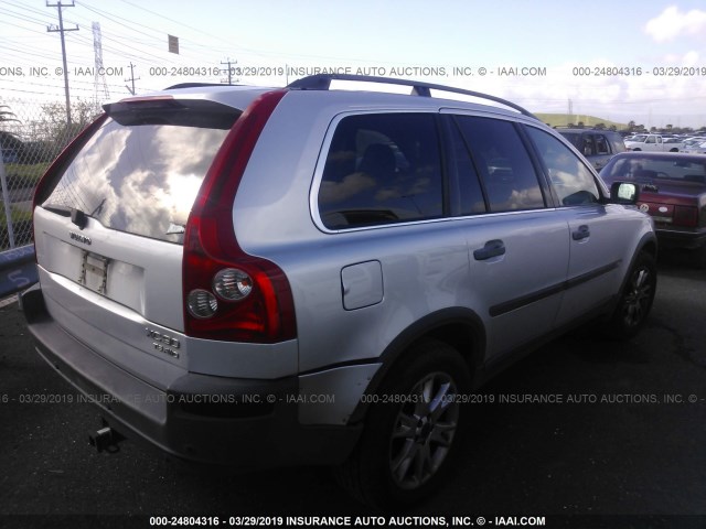 YV1CZ91H041057403 - 2004 VOLVO XC90 T6 SILVER photo 4