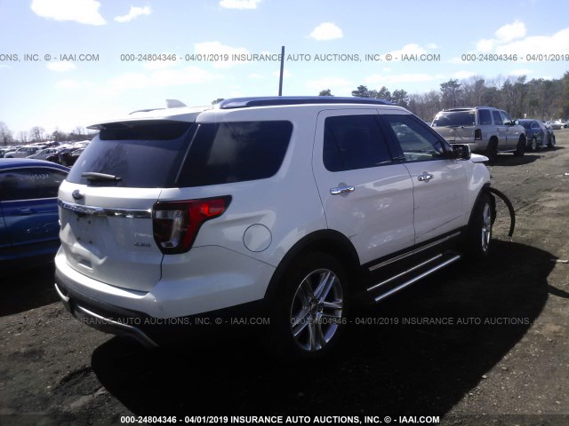 1FM5K8F83GGB02840 - 2016 FORD EXPLORER LIMITED WHITE photo 4