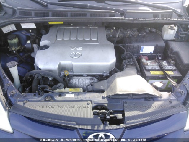 5TDZK22C37S033845 - 2007 TOYOTA SIENNA XLE/XLE LIMITED BLUE photo 10