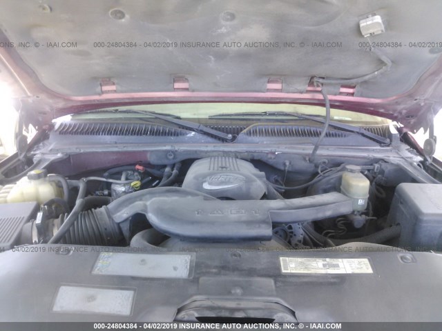 1GKFK16T91J298043 - 2001 GMC YUKON XL K1500 MAROON photo 10