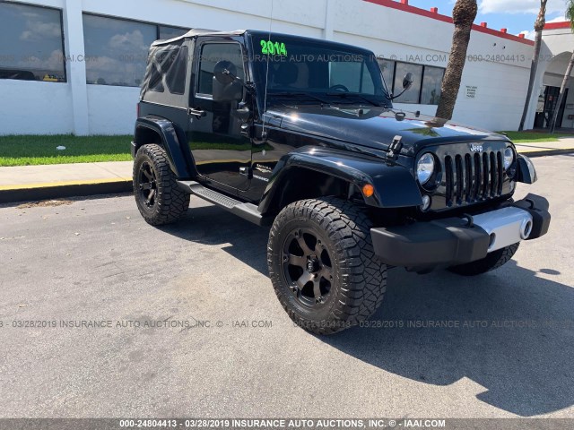 1C4AJWBG0EL110700 - 2014 JEEP WRANGLER SAHARA BLACK photo 1