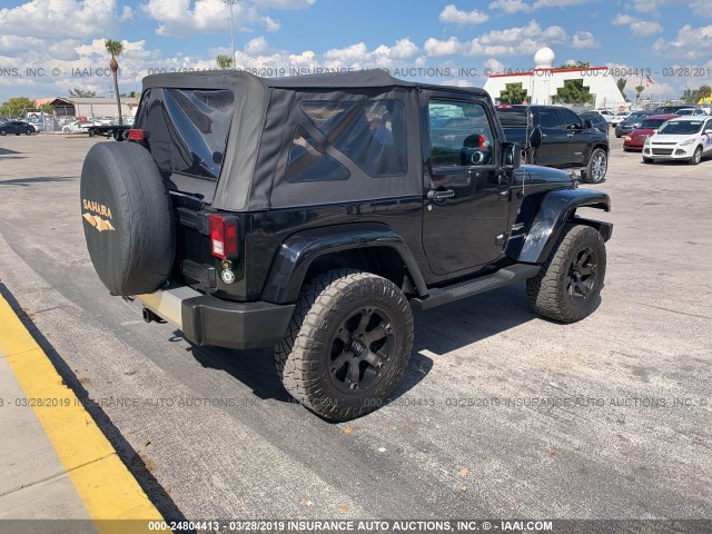 1C4AJWBG0EL110700 - 2014 JEEP WRANGLER SAHARA BLACK photo 4