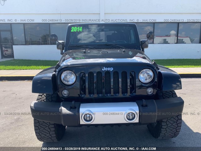 1C4AJWBG0EL110700 - 2014 JEEP WRANGLER SAHARA BLACK photo 6