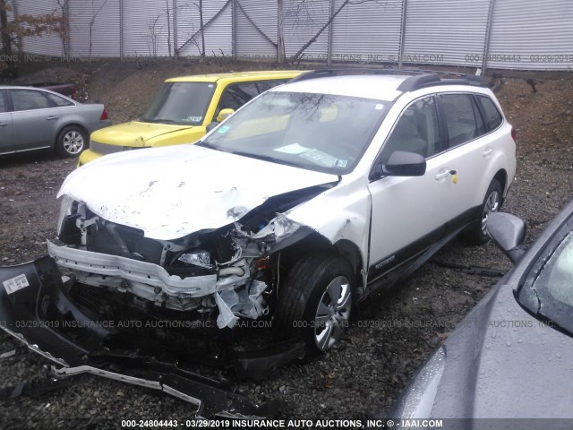 4S4BRBAC4B3394554 - 2011 SUBARU OUTBACK 2.5I WHITE photo 2