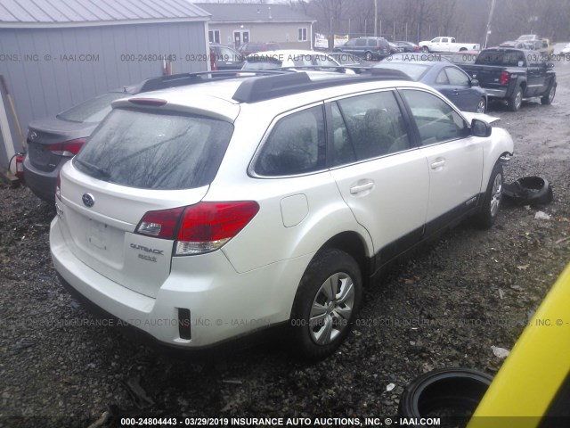 4S4BRBAC4B3394554 - 2011 SUBARU OUTBACK 2.5I WHITE photo 4