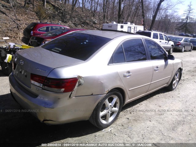 5NPEU46F27H164571 - 2007 HYUNDAI SONATA SE/LIMITED TAN photo 4