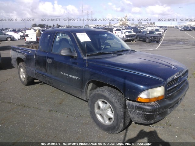 1B7FL22P91S224588 - 2001 DODGE DAKOTA BLUE photo 1