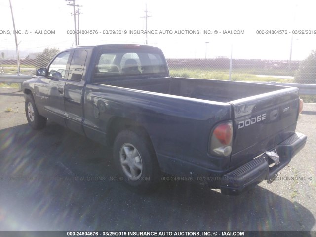 1B7FL22P91S224588 - 2001 DODGE DAKOTA BLUE photo 3