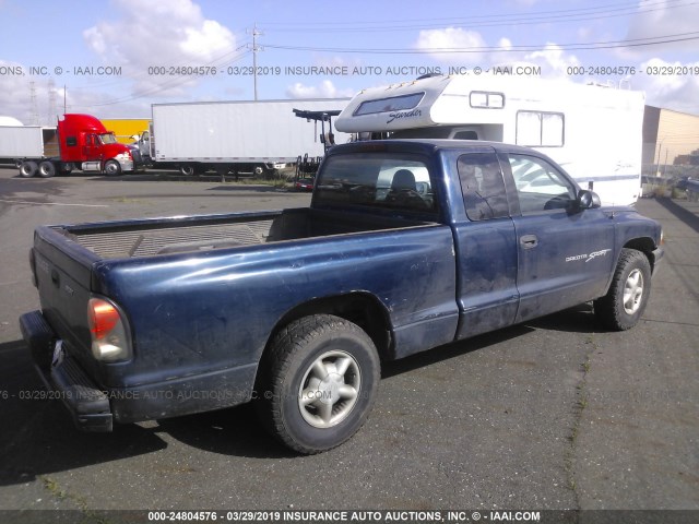 1B7FL22P91S224588 - 2001 DODGE DAKOTA BLUE photo 4