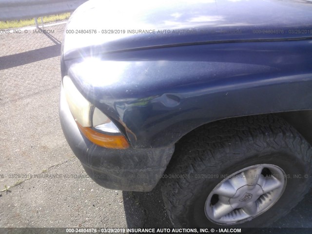 1B7FL22P91S224588 - 2001 DODGE DAKOTA BLUE photo 6