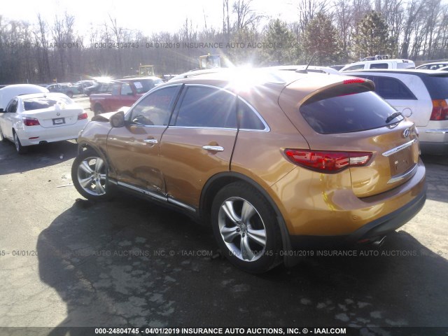 JNRAS18W09M152668 - 2009 INFINITI FX35 ORANGE photo 3