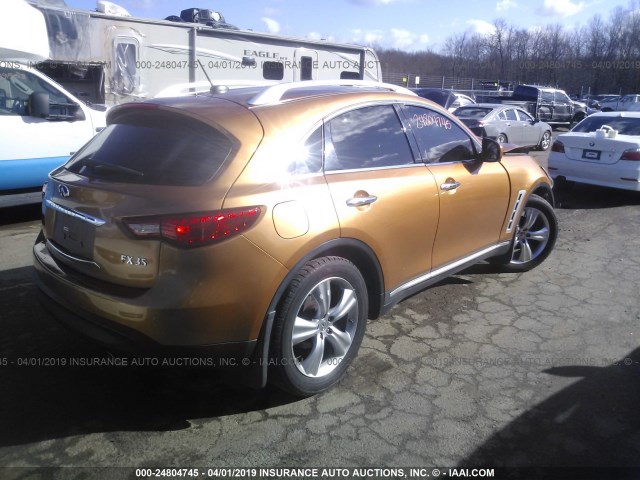 JNRAS18W09M152668 - 2009 INFINITI FX35 ORANGE photo 4