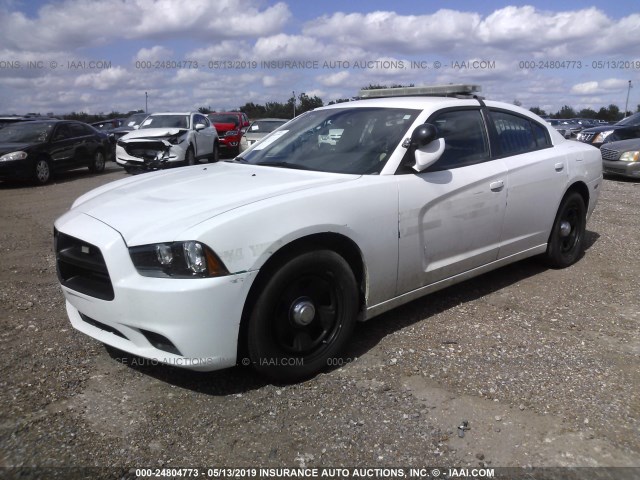 2C3CDXAG0EH362147 - 2014 DODGE CHARGER POLICE WHITE photo 2