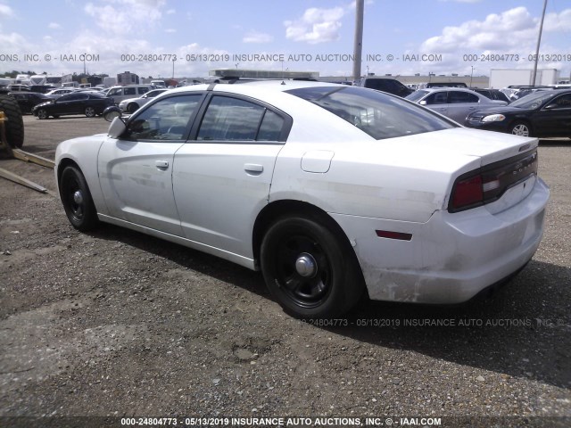 2C3CDXAG0EH362147 - 2014 DODGE CHARGER POLICE WHITE photo 3