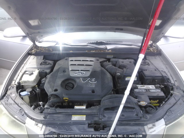 5NPEU46FX6H049215 - 2006 HYUNDAI SONATA GLS/LX SILVER photo 10