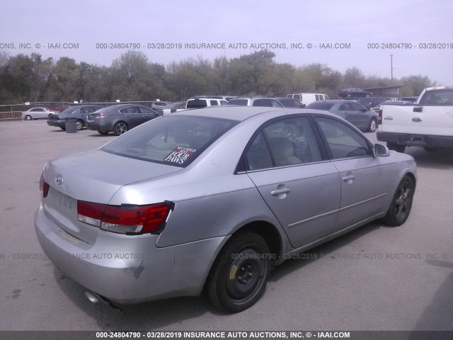 5NPEU46FX6H049215 - 2006 HYUNDAI SONATA GLS/LX SILVER photo 4