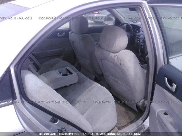 5NPEU46FX6H049215 - 2006 HYUNDAI SONATA GLS/LX SILVER photo 8