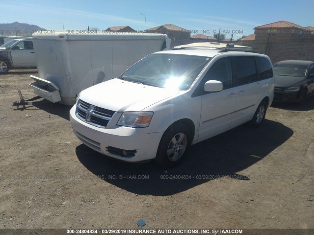 2D8HN54P98R723499 - 2008 DODGE GRAND CARAVAN SXT WHITE photo 2