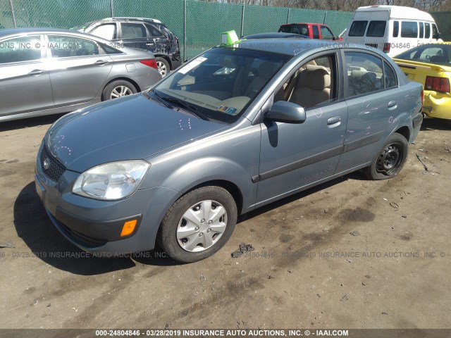 KNADE123476199400 - 2007 KIA RIO LX/SX BLUE photo 2