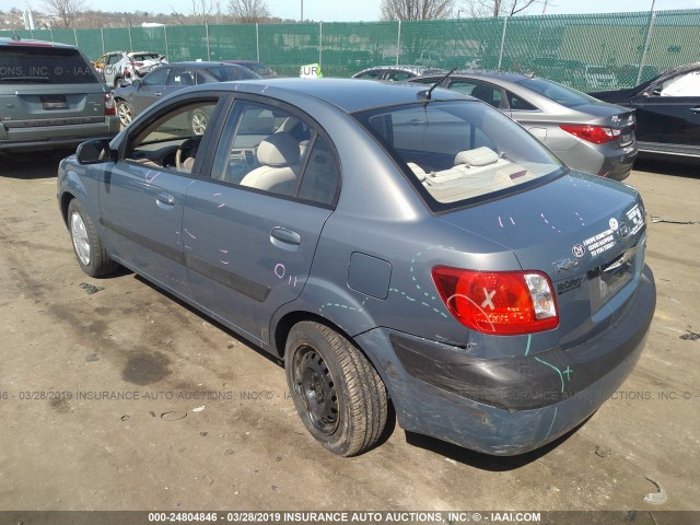 KNADE123476199400 - 2007 KIA RIO LX/SX BLUE photo 3