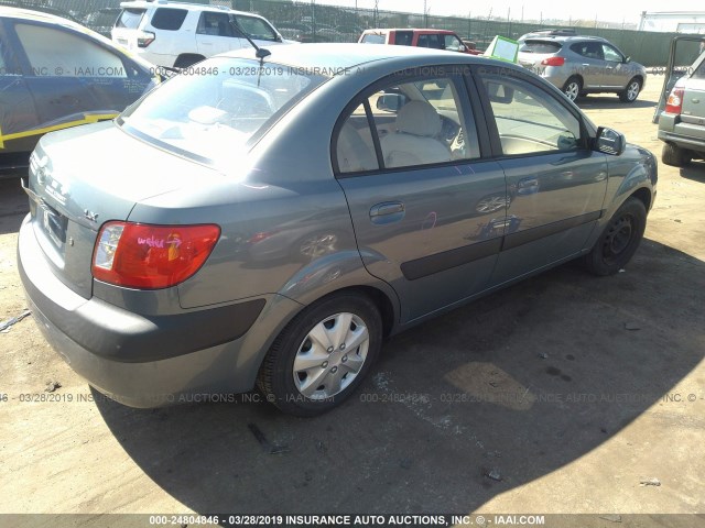 KNADE123476199400 - 2007 KIA RIO LX/SX BLUE photo 4