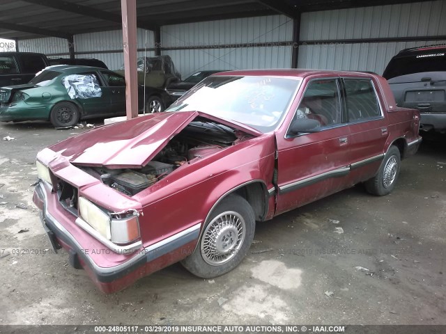 1B3XC56R2PD156862 - 1993 DODGE DYNASTY LE MAROON photo 2