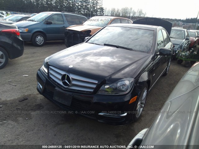 WDDGF4HB4CA643269 - 2012 MERCEDES-BENZ C 250 BLACK photo 2