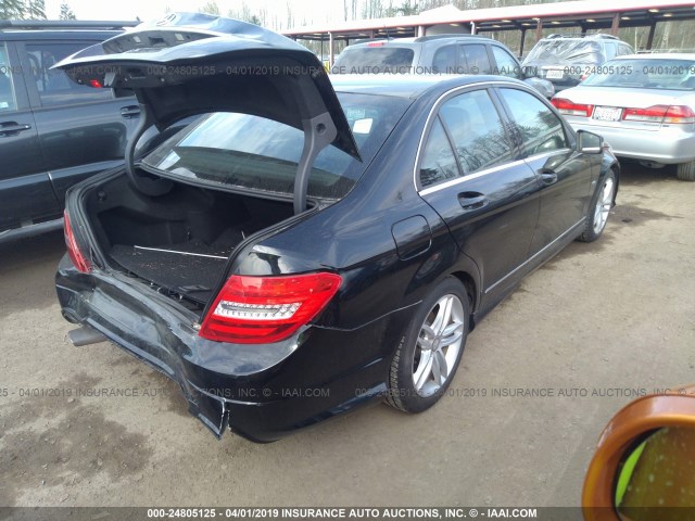 WDDGF4HB4CA643269 - 2012 MERCEDES-BENZ C 250 BLACK photo 4