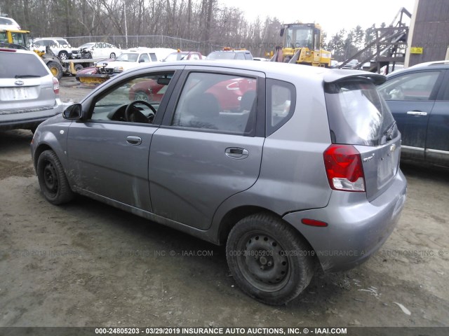 KL1TD66627B727520 - 2007 CHEVROLET AVEO LS GRAY photo 3