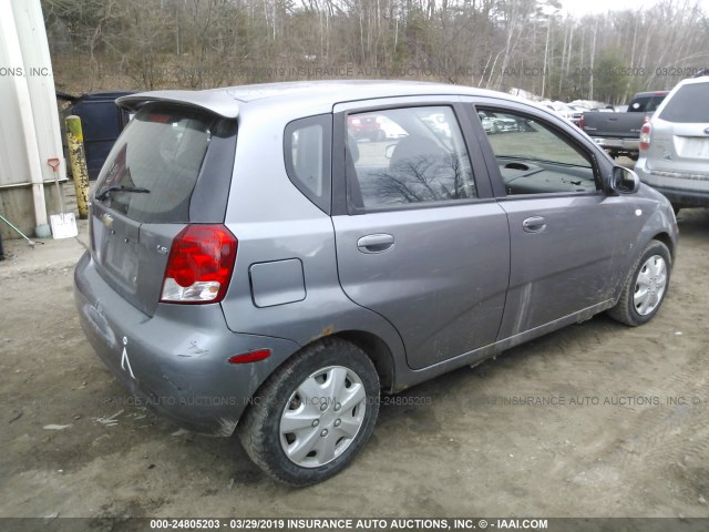 KL1TD66627B727520 - 2007 CHEVROLET AVEO LS GRAY photo 4