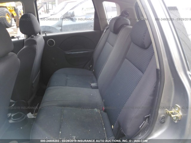 KL1TD66627B727520 - 2007 CHEVROLET AVEO LS GRAY photo 8