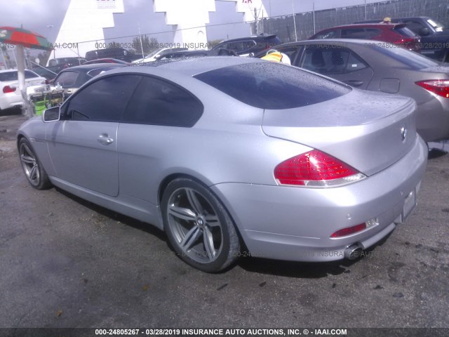 WBAEH13476CR51206 - 2006 BMW 650 I SILVER photo 3