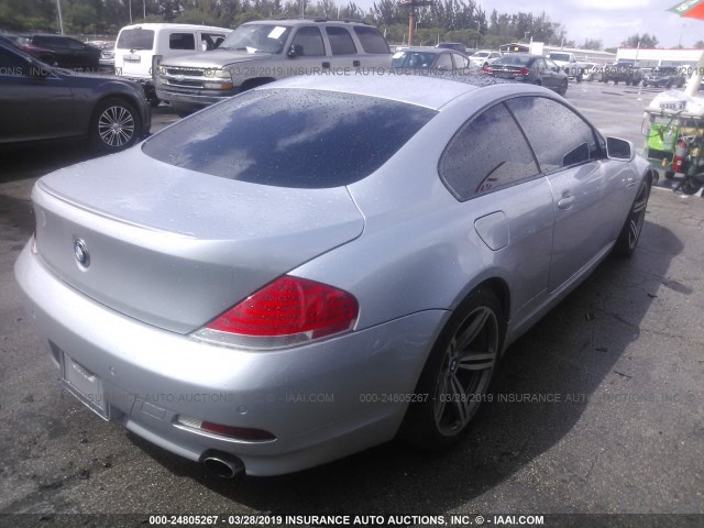 WBAEH13476CR51206 - 2006 BMW 650 I SILVER photo 4