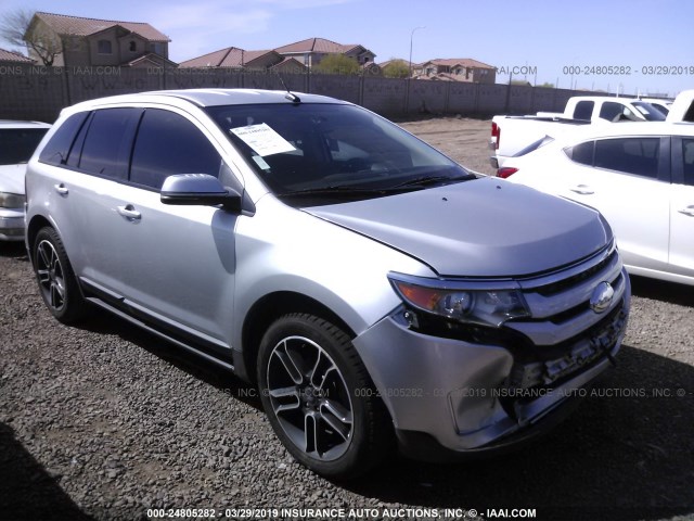 2FMDK3J95DBB14683 - 2013 FORD EDGE SEL SILVER photo 1