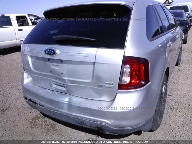 2FMDK3J95DBB14683 - 2013 FORD EDGE SEL SILVER photo 6