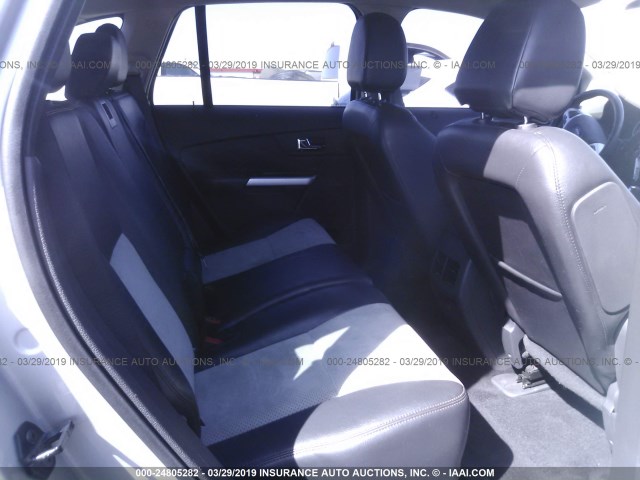 2FMDK3J95DBB14683 - 2013 FORD EDGE SEL SILVER photo 8