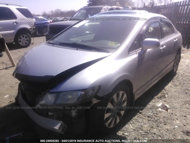 1HGFA16989L016351 - 2009 HONDA CIVIC EXL SILVER photo 2