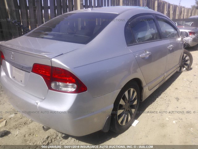 1HGFA16989L016351 - 2009 HONDA CIVIC EXL SILVER photo 4